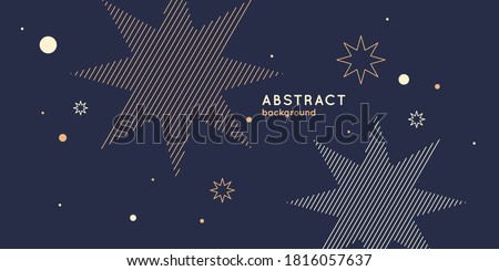 Template to embed greetings. Background with the inscription Merry Christmas. Vector illustration in flat simple style with gold lines.