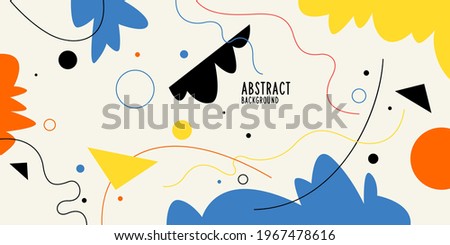 Modern backgrounds with abstract elements and dynamic shapes. Compositions of colored spots. Vector illustration. Template for design and creative ideas.