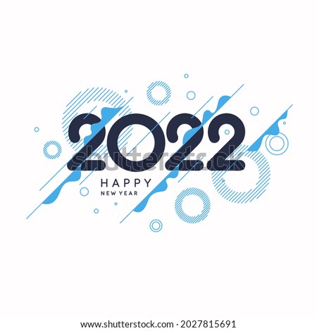 Background with the inscription Happy New Year 2022. Vector illustration. Modern greeting poster