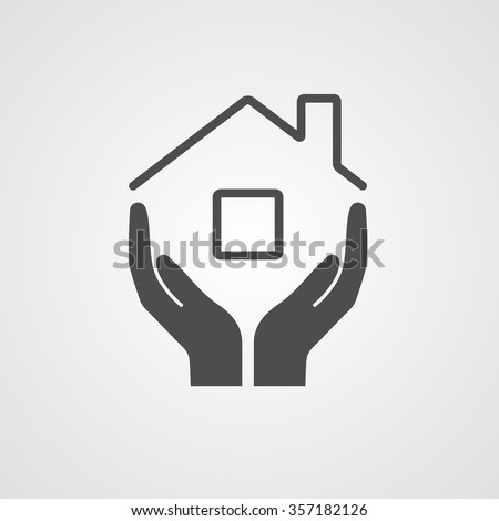 Icon home. The symbol of the company for the construction repair and maintenance of the house. Vector illustration.