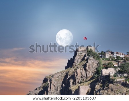 Ankara Castle with clear blue sky - Ankara, Turkey Stock fotó © 