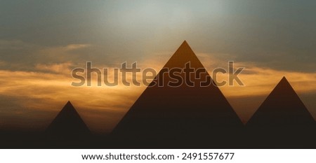 Similar – Foto Bild Die altägyptische Pyramide von Chephren Gizeh und der Großen Sphinx.