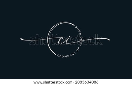 C I Initial handwriting signature logo, initial signature, elegant logo design
vector template. Stock fotó © 