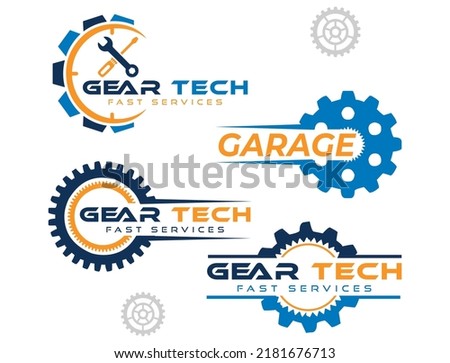 Collection of Gear Service logo, Gear tools logo design vector template, business logo