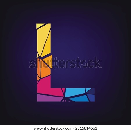  letter L colorful logo. L logo pixel triangle geometric. Hexagon letter L colorful logo abstract design 
