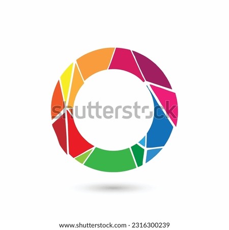 letter O colorful logo. O logo pixel triangle geometric. Hexagon letter O colorful logo abstract design