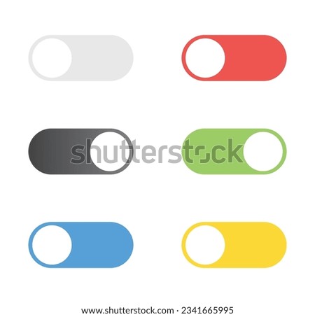 On and Off toggle switch buttons icon. Modern flat style