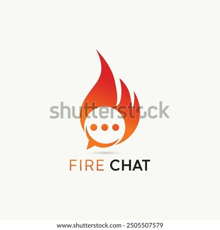 fire chat logo. fire flame logo. chat icon flat icon