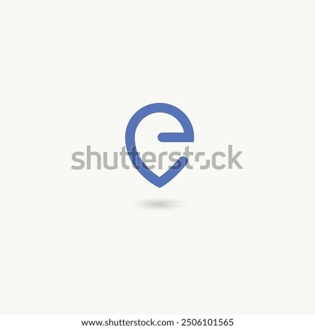 Letter e pin or location icon template 