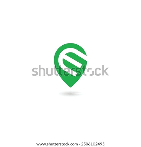 
Letter E location combination icon vector template 