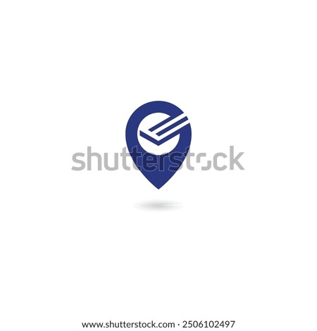 
Letter E location combination icon vector template 