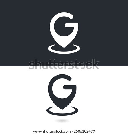 
Letter G location combination icon vector template 