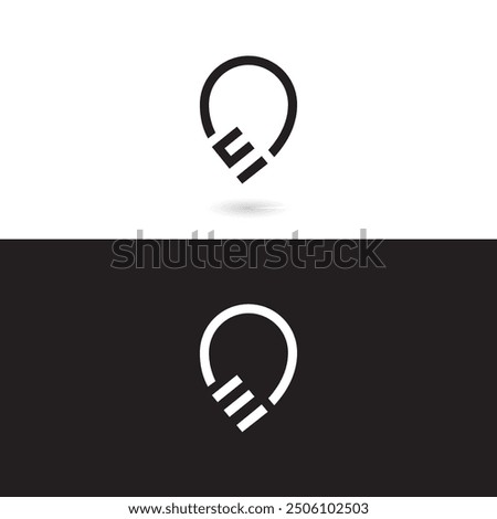 
Letter E location combination icon vector template 