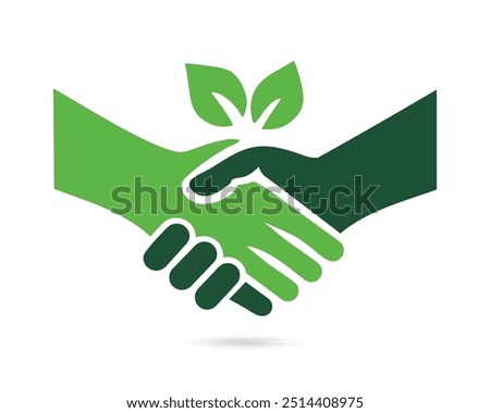 Green Handshake. Business Handshake. Handshake Icon Stock Vector 