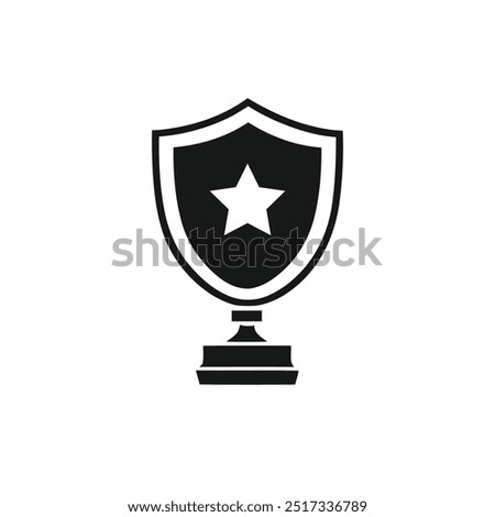 Award Shield Star vector. black shield star badge. Police Badge Outline vector