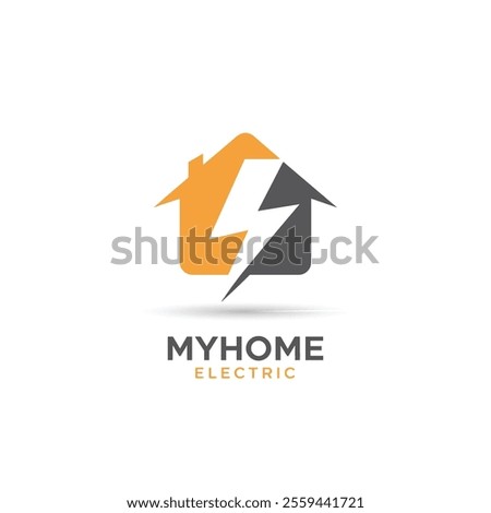 electric home logo. lightning bolt house.