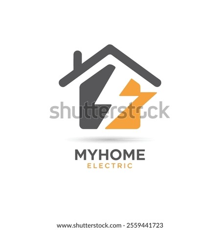 electric home logo. lightning bolt house.