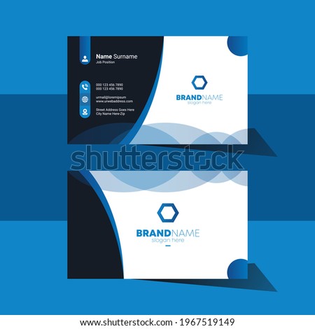 Dark-Blue Vector Stunning Creative Multi-purpose Business Card Design Template