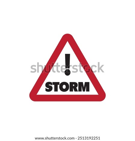 Storm warning sign. vector illustration severe weather warning symbol. 