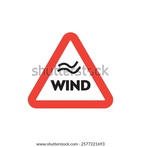 wind icon weather warning sign. vector illustration windy weather symbol 