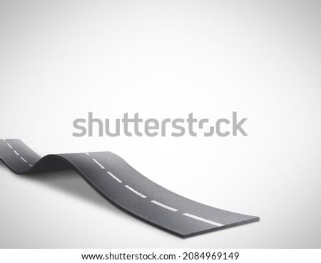 3d illustration of infinte. road with white background. road illustration. infinity road for advertising mockup. road isolated on white background.