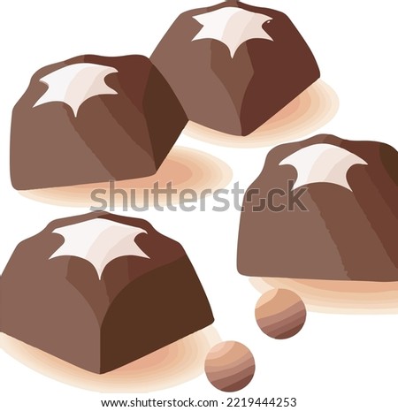 Star Shaped Dark Chocolates Illustration Vector Illustration