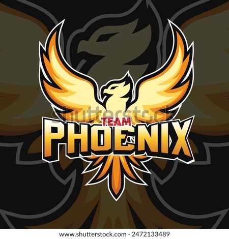 Phoenix logo featuring a powerful and energetic firebird design for E-Sport team