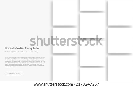 Square Templates for Social Media Posts. Blank Mockup for Your Brand Designs. Vector Illustration