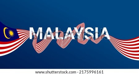 Malaysia text decorated with a wavy flag