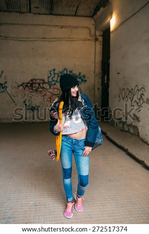 Girl with the skateboard