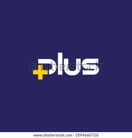 Plus sign and plus sign. Vector typographic logo