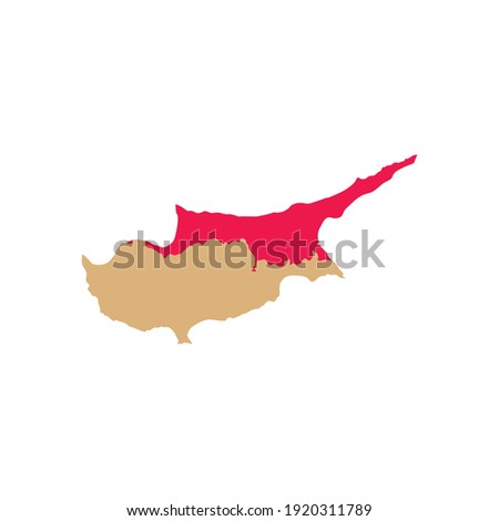 Map of Cyprus with borderline. Vector drawing