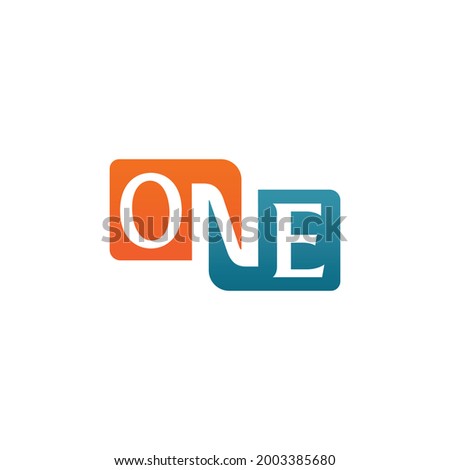 One numeral vector logo design