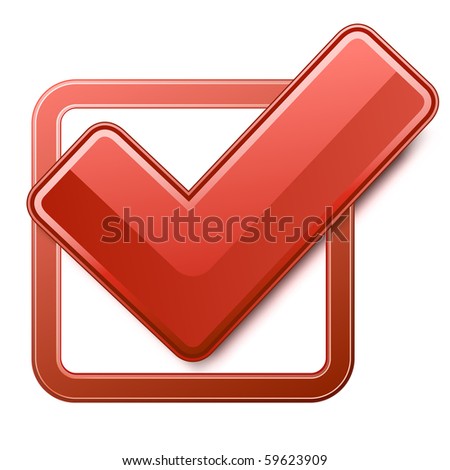 Red Check Box With Check Mark Stock Vector Illustration 59623909 ...