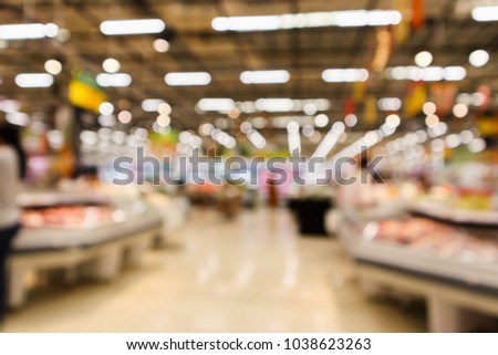 Similar – Image, Stock Photo Blurred  Supermarket with empty shopping cart