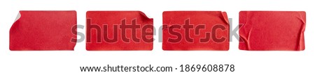 Red paper sticker label set collection isolated on white background