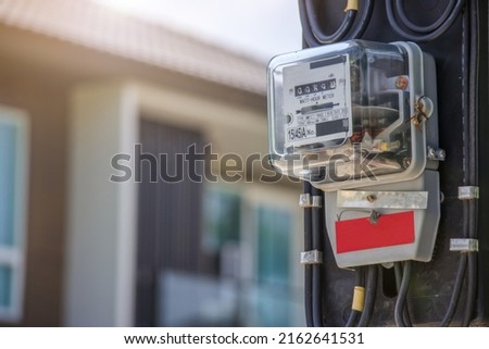 Electric power box meter for home use ストックフォト © 