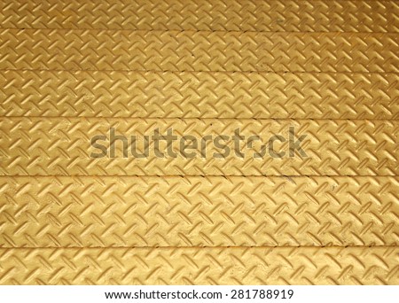 gold color steel diamond plate texture of stairs steps background