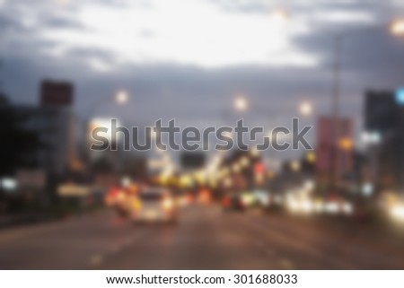 Bokeh background, street, road, light, car