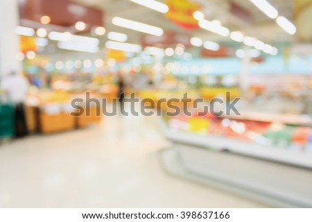 Similar – Image, Stock Photo Blurred  Supermarket with empty shopping cart