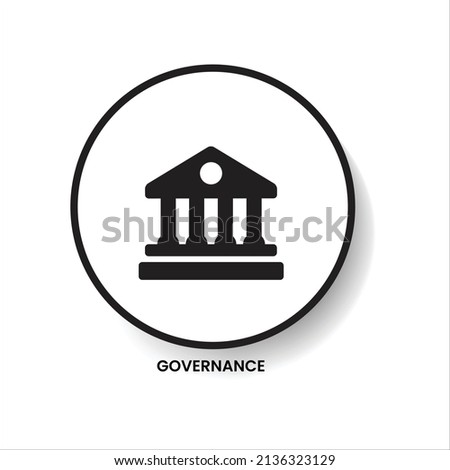 Governance or government icon, building line icon, outline vector sign, linear style pictogram isolated on white. Capitol symbol, logo illustration. 