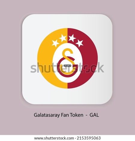 Vector illustration of crypto currency  Galatasaray fan token logo or symbol on isolated background. 