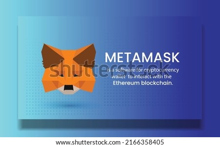 Metamask icon or symbol on horizontal banner.