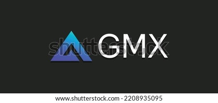 Vector illustration of GMX Token logo and Brand name text on isolated background.