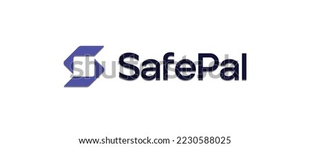 Safepal cryptocurrency SFP token, Cryptocurrency logo on isolated background with text.