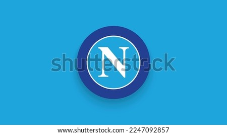 Napoli Fan Token cryptocurrency logo on isolated background with copy space. 3d vector illustration of Napoli Fan Token, NAP token icon banner design concept.