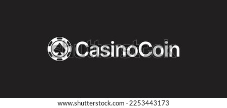 CasinoCoin cryptocurrency CSC Coin, Cryptocurrency logo on isolated background with text.