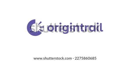 OriginTrail cryptocurrency TRAC Token, Cryptocurrency logo on isolated background with text.