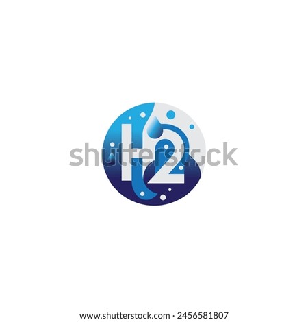 H2o or H2O Letter, Water Drop Logo Design, With Water Wave Symbol Vector 
