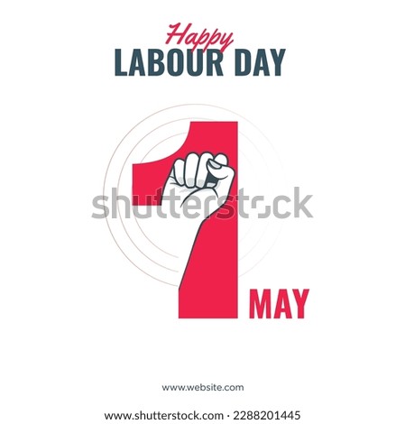1 may - Happy Labour Day.  International Labour Day Vector
